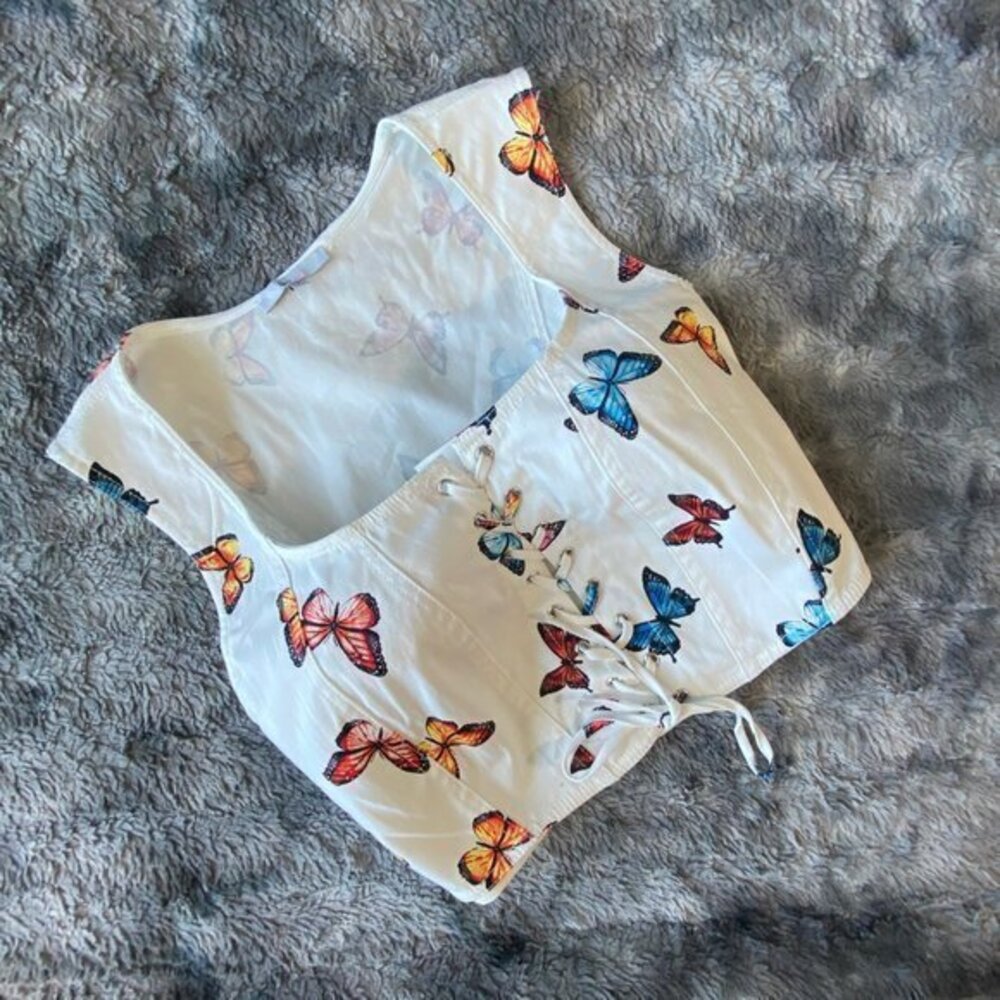 Out To Play Corset Top - Butterfly Bloom